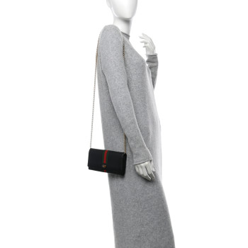 GUCCI Dollar Calfskin Web Ophidia Wallet On Chain Black