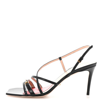 GUCCI Malaga Kid Victoria Strappy Horsebit Sandals 41 Black