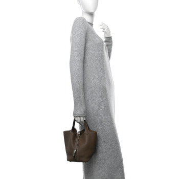HERMES Taurillon Clemence Picotin Lock 18 PM Etoupe