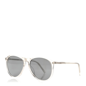 SAINT LAURENT Acetate Thin Pilot Sunglasses SE 667 Transparent