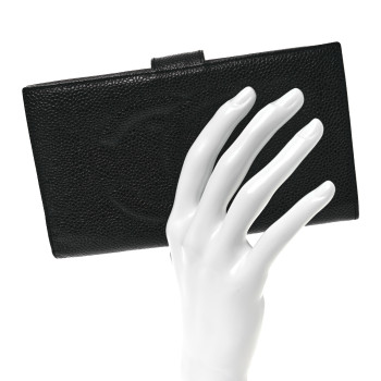 CHANEL Caviar CC Wallet Black