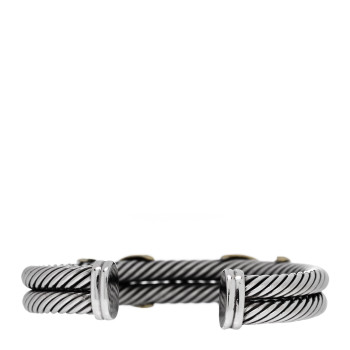 DAVID YURMAN Sterling Silver 14K Yellow Gold 10mm Double X Cable Bracelet