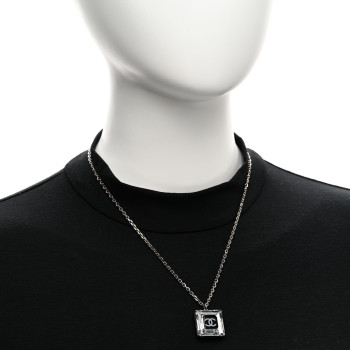 CHANEL Lucite CC Square Charm Necklace