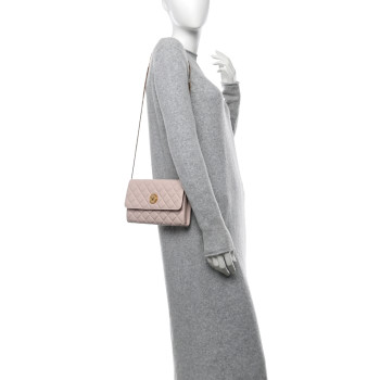 VERSACE Lambskin Quilted Medusa Wallet on Chain Crossbody Light Pink