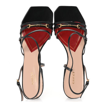 GUCCI Malaga Kid Victoria Strappy Horsebit Sandals 41 Black
