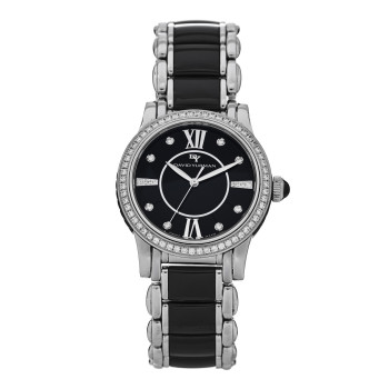 DAVID YURMAN Stainless Steel Ceramic Diamond Bezel 34mm Classic Quartz Watch Black
