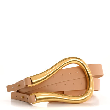 BOTTEGA VENETA French Calfskin Cintura Belt L 70/28 Almond Gold