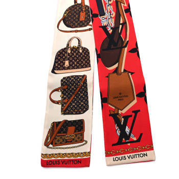 LOUIS VUITTON Silk Monogram Tribute To Bandeau Red