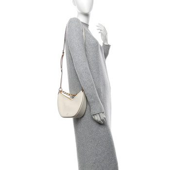 VALENTINO GARAVANI Nappa Mini Vlogo Moon Hobo Bag Ivory