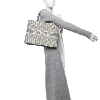 CHRISTIAN DIOR Oblique Medium Book Tote Grey