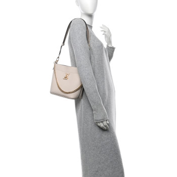 LOUIS VUITTON Grained Calfskin Lock and Walk Bucket Quartz