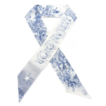 CHRISTIAN DIOR ABCDior T Silk Mitzah Scarf Blue