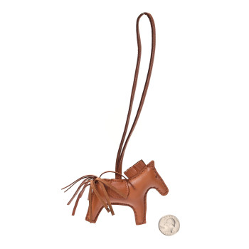 HERMES Milo Lambskin Grigri Rodeo Horse Bag Charm PM Gold