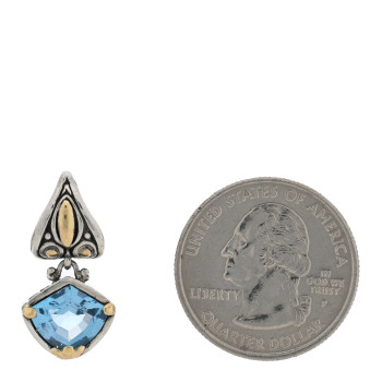JOHN HARDY Sterling Silver 18K Yellow Gold Blue Topaz Enhancer Pendant