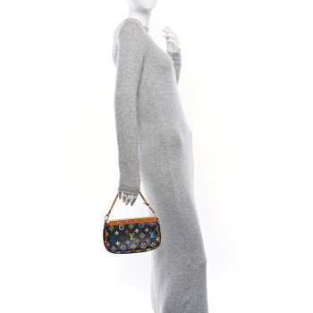 LOUIS VUITTON Monogram Multicolor Pochette Accessories Black