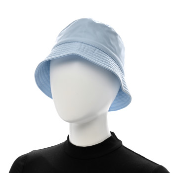 PRADA Re-Nylon Metal Triangle Logo Womens Bucket Hat S Celeste