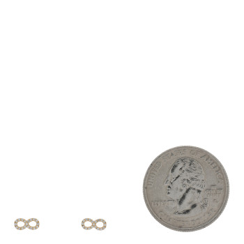 FOUNDRAE 18K Yellow Gold Diamond Infinity Karma Tenet Stud Earrings