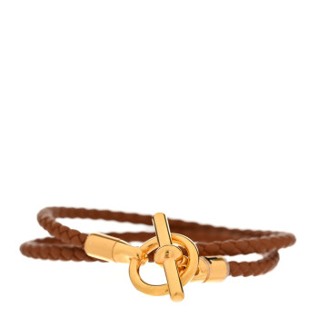 HERMES Swift Glenan Double Tour Bracelet T1 Gold