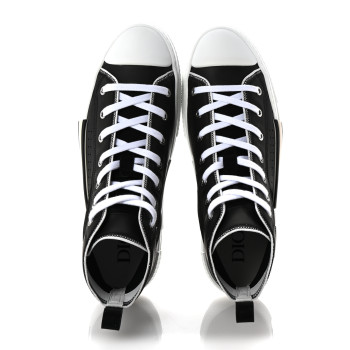 CHRISTIAN DIOR Nylon Calfskin Mens B23 High Top Sneakers 42 Black