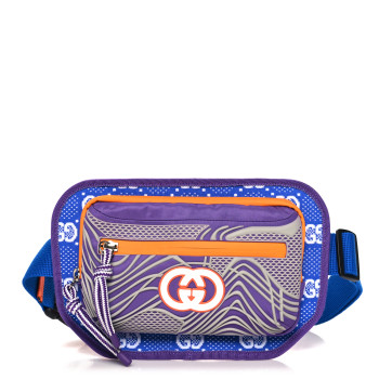 GUCCI Jersey GG Monogram All Over Sporty Belt Bag Grey White Multicolor