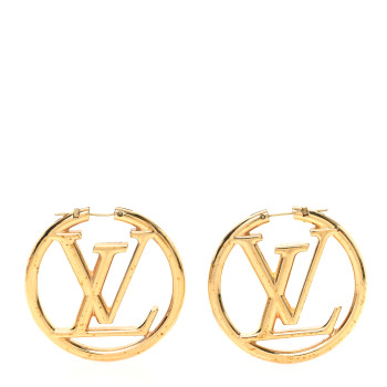 LOUIS VUITTON Metal Louise Hoop Earrings Gold