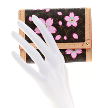 LOUIS VUITTON LV X TM Monogram Cherry Blossom Victorine Wallet Sakura Brown