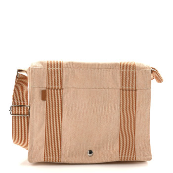 HERMES Canvas Herline Messenger Bag Orange