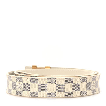 LOUIS VUITTON Damier Azur LV Initiales Belt 90 36