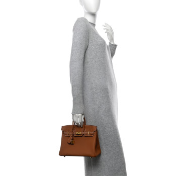 HERMES Togo Birkin 25 Gold