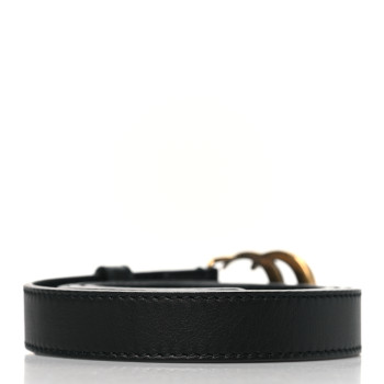 GUCCI Calfskin Double G 20mm Belt 85 34 Black