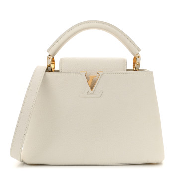 LOUIS VUITTON Taurillon Capucines BB Blanc Casse