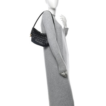 BOTTEGA VENETA Nappa Intrecciato Mini Solstice Shoulder Bag Black