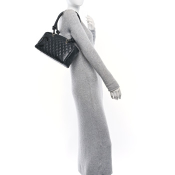 CHANEL Calfskin Quilted Large Cambon Bowler Black