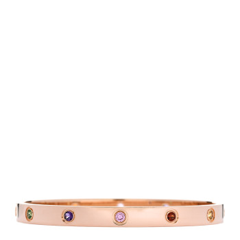 CARTIER 18K Pink Gold Sapphire Garnet Amethyst LOVE Bracelet 18
