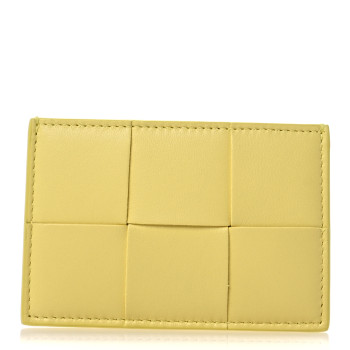 BOTTEGA VENETA Nappa Intreccio Cassette Credit Card Holder Sherbert