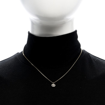 GUCCI 18K Yellow Gold Running G Pendant Necklace
