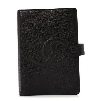 CHANEL Caviar CC Medium Ring Agenda Planner Brown