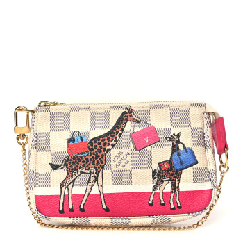 LOUIS VUITTON Damier Azur 2017 Christmas Animation Mini Pochette Accessories