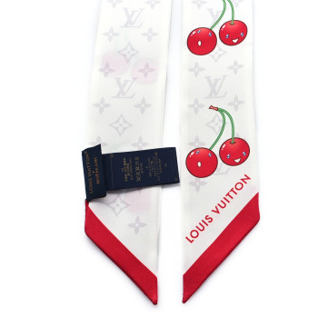 LOUIS VUITTON LV X TM Silk Monogram Cerises Bandeau White