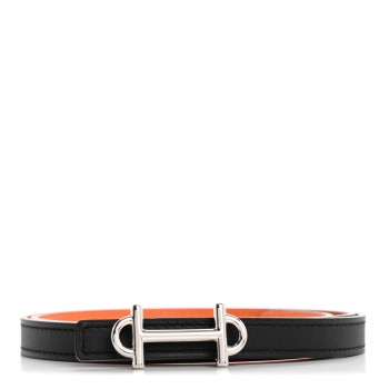 HERMES Swift Epsom 13mm Gamma Belt 80 32 Black Orange