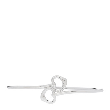 TIFFANY Sterling Silver Elsa Peretti Double Open Heart Bangle Bracelet