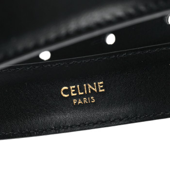 CELINE Box Calfskin Medium 25mm Triomphe Belt 70 28 Black