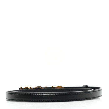 GUCCI Plutone Calfskin Gucci Buckle 20mm Thin Belt 75 30 Black