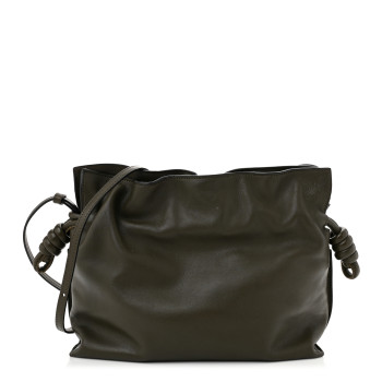 LOEWE Nappa Medium Flamenco Knot Bag Dark Khaki