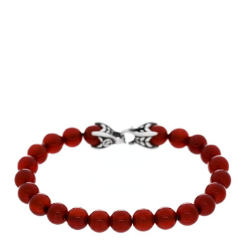 DAVID YURMAN Sterling Silver Carnelian 8mm Spiritual Beads Bracelet