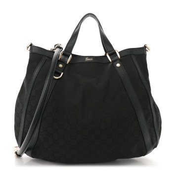 GUCCI Monogram Medium Abbey Convertible Tote Black
