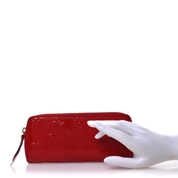 LOUIS VUITTON Vernis Clemence Wallet Cherry