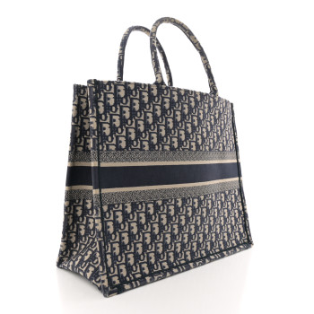 CHRISTIAN DIOR Oblique Large Book Tote Blue Multicolor
