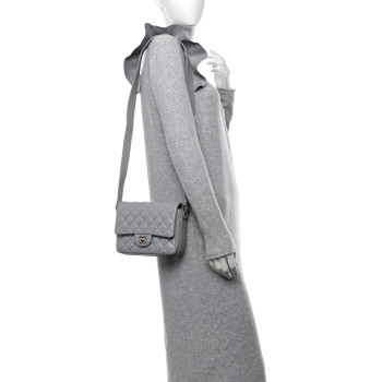 CHANEL Calfskin Quilted Bolero De Chanel Flap Bag Grey