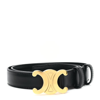 CELINE Box Calfskin Medium 25mm Triomphe Belt 70 28 Black